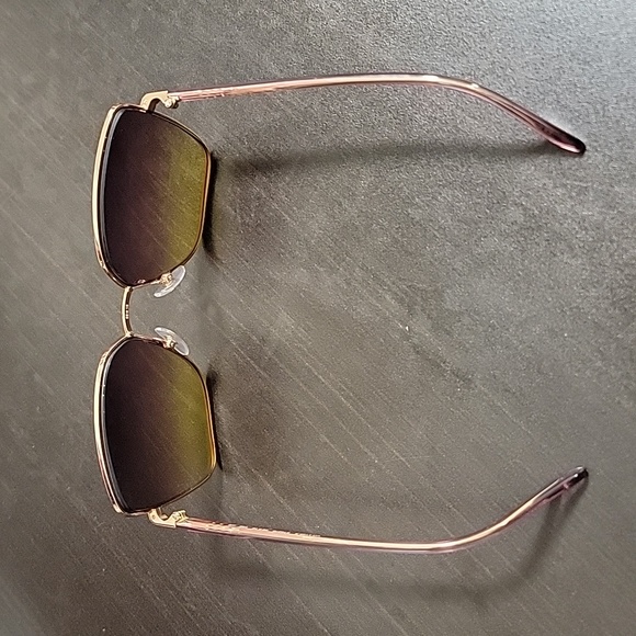 VOGUE Eyewear Cat Eye Yellow Gradient Violet Lenses Rose Gold Frame Sunglasses - Picture 13 of 16